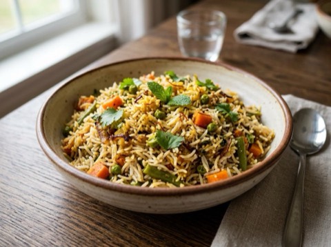 Microwave Vegetable Biryani