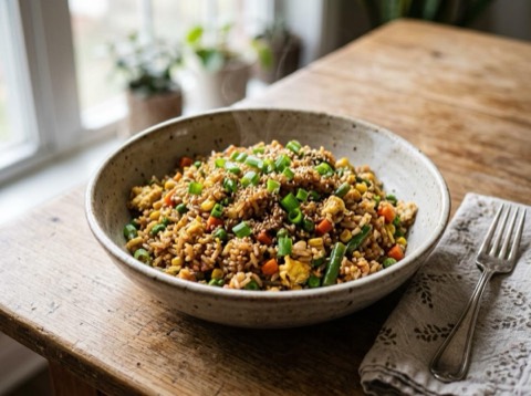 Microwave Vegetable Fried Rice