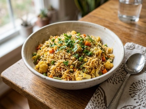 Microwave Vegetable Pulao