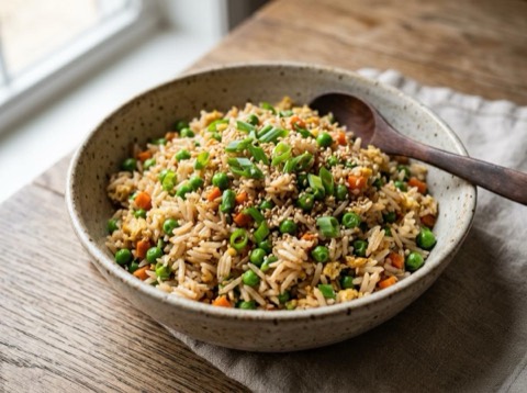 Microwave Veggie Fried Rice