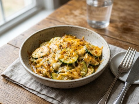 Microwave Zucchini and Cheese Casserole