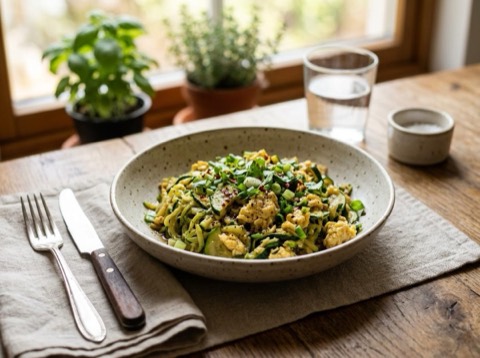 Microwave Zucchini and Egg
