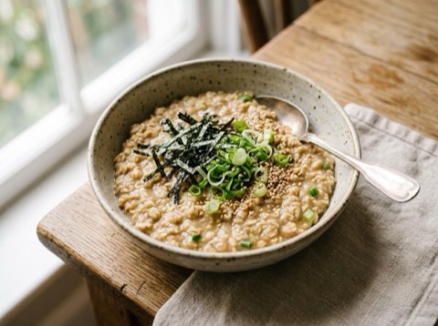 Miso Oatmeal with Seaweed