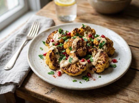 Roasted Cauliflower with Tahini