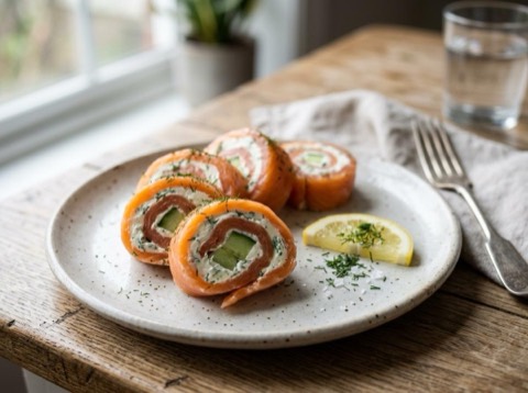 Smoked Salmon and Cream Cheese Roll