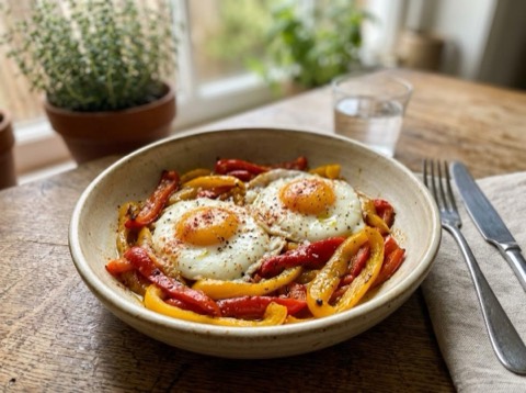 Spanish Roasted Bell Peppers with Eggs