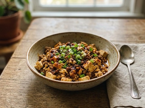Toaster Oven Mapo Tofu Scramble