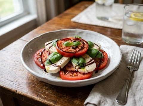 Vegan Caprese Salad with Balsamic Glaze