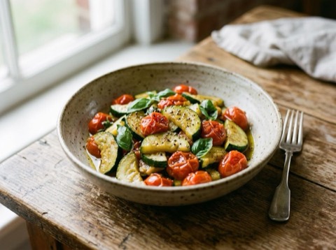 Zucchini and Tomato Breakfast Stir-Fry